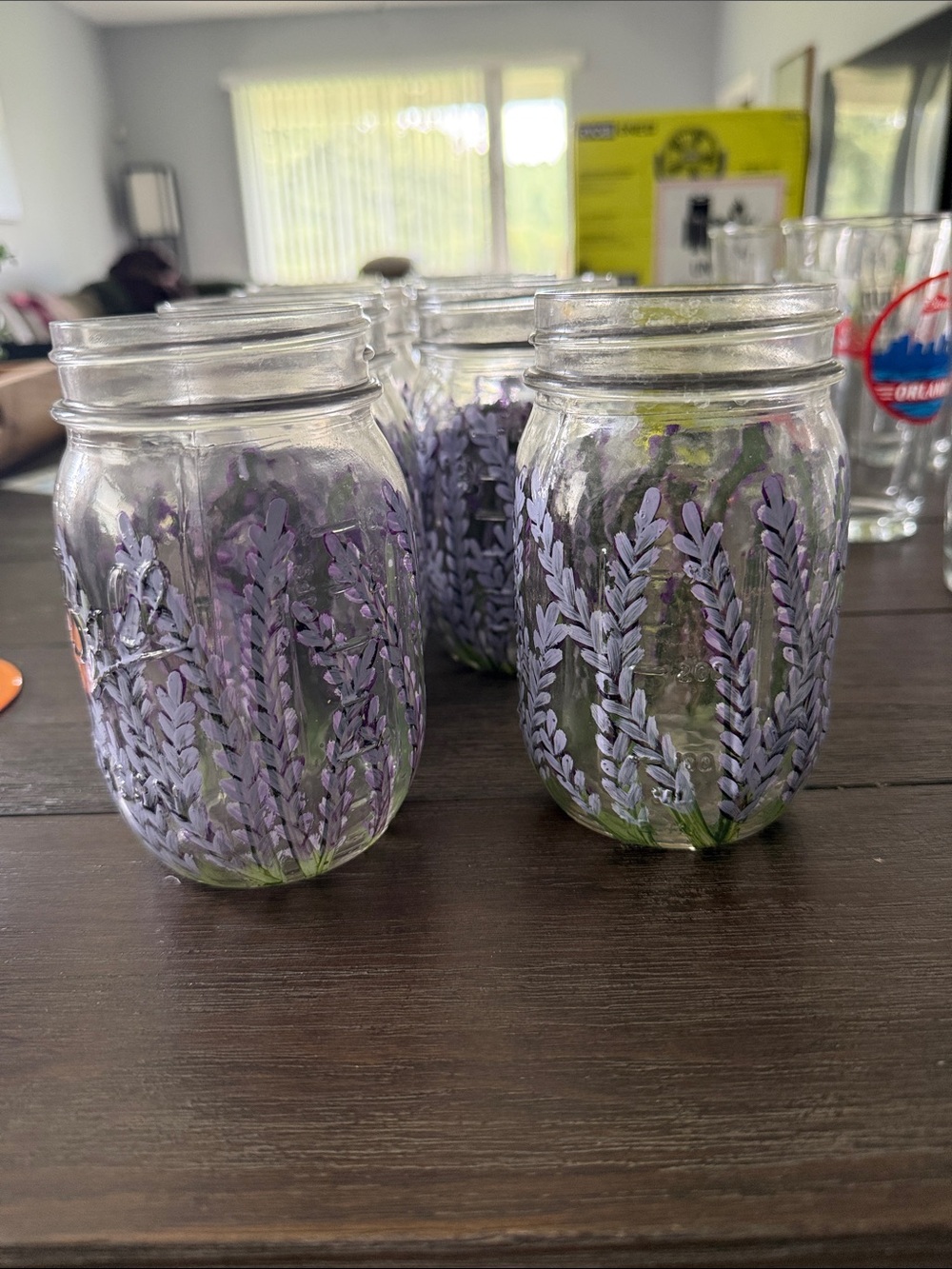 8 hand painted mason jars